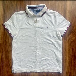 Tommy Hilfiger Collar Polo Shirt Boys White Short Sleeve Size S/P